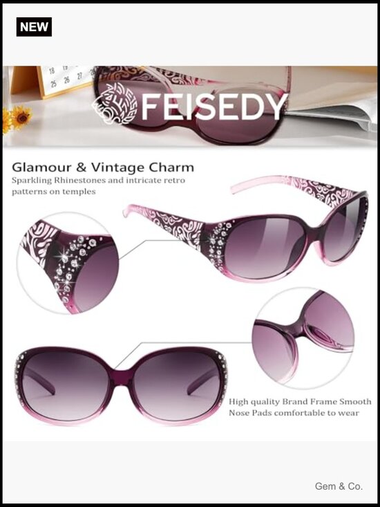 Polarized Wrap Sunglasses Rhinestone Floral Oval UV400 main image 7